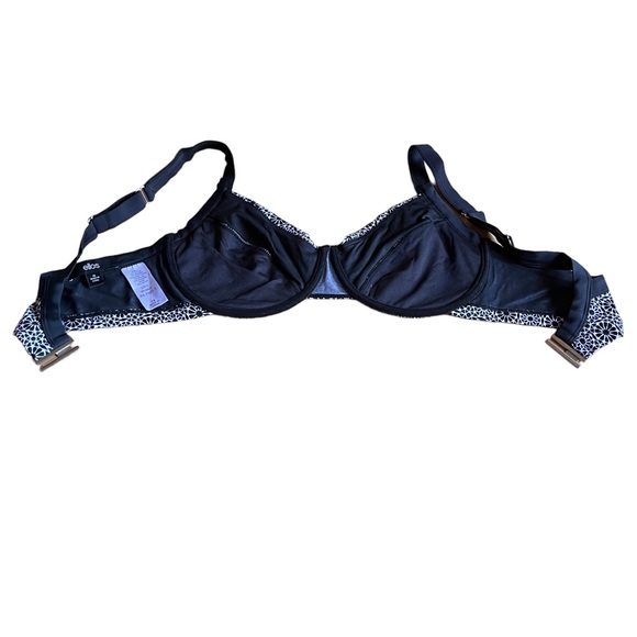 Ellos Bikini Swim Top Sz 14 Black White Boho Underwire Lined Full Coverage - Picture 6 of 8